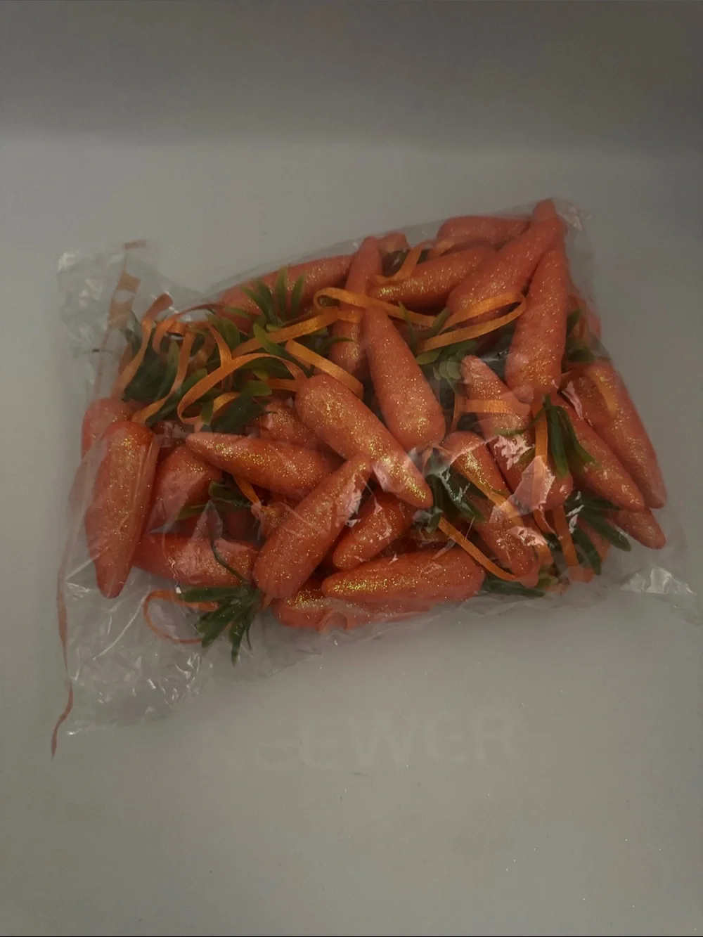 Artificial Glitter Foam Carrots for Crafts, Easter Baskets, Holiday Decor Set